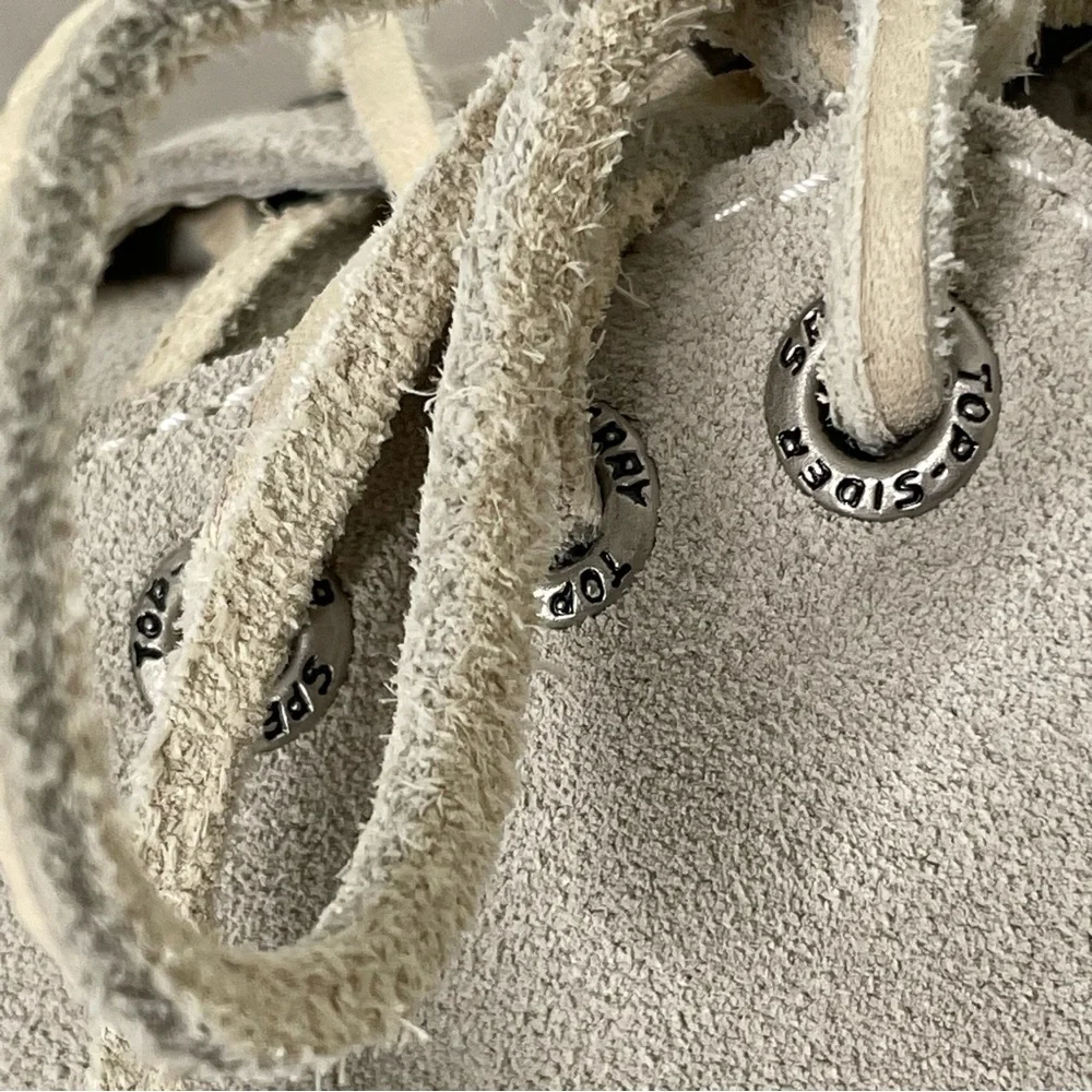 Sperry TopSider Boat Shoes Lace Up Oxford Plain Toe Sand Suede Size 10 Drop Heel
